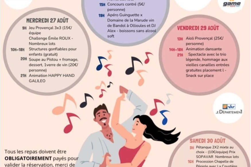 la Fête de Pépiole revient du 27 au 30 août 2025 à Ollioules